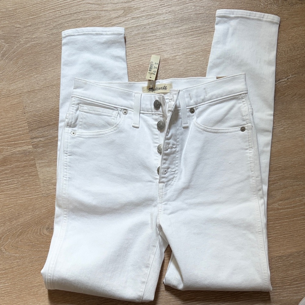 Madewell White High-Rise Skinny Crop Jeans 27T - Picture 3 of 3